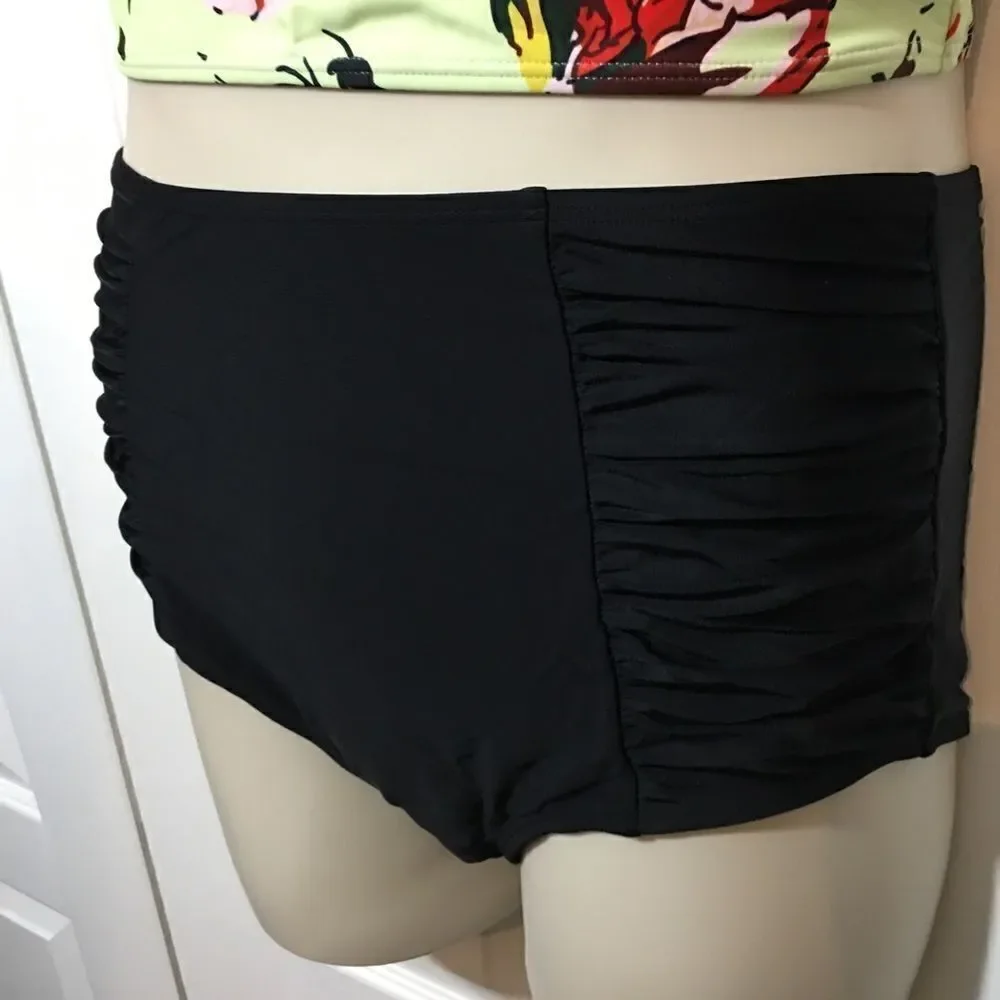 Floral Long Line‎ Bra Top Two Piece Swimsuit